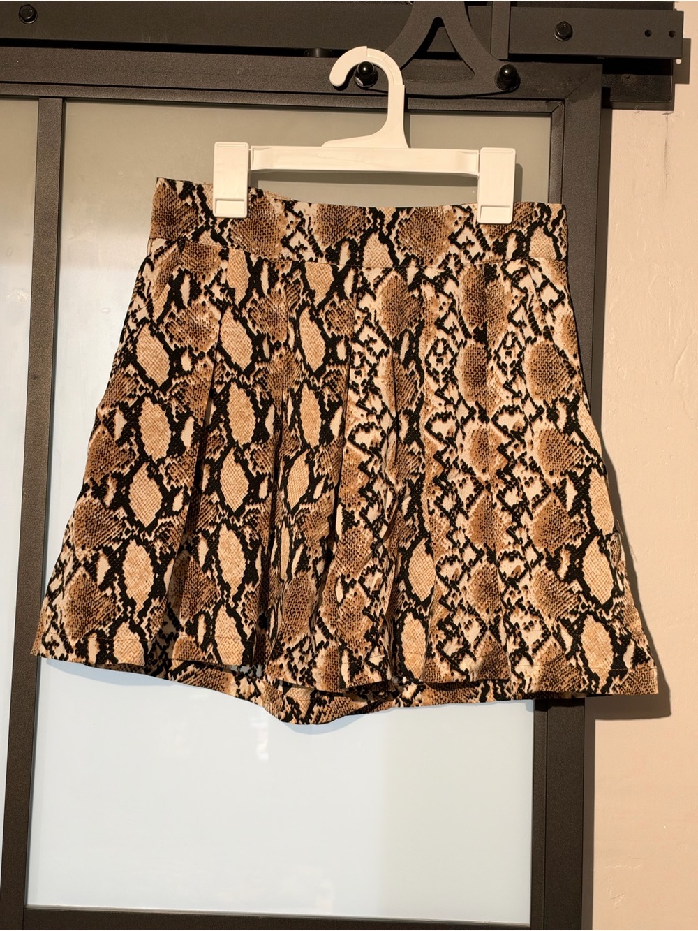 Hayden LA Snakeskin Pleated Mini Skort Animal Print High Waist S